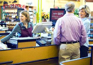 Groceries customer saving money at ALC